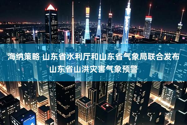 海纳策略 山东省水利厅和山东省气象局联合发布山东省山洪灾害气象预警