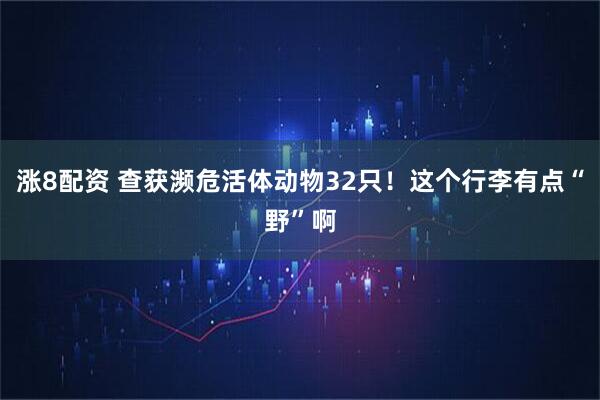涨8配资 查获濒危活体动物32只！这个行李有点“野”啊