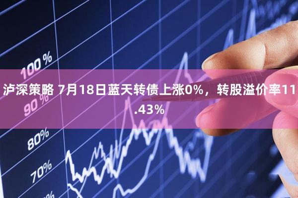 泸深策略 7月18日蓝天转债上涨0%，转股溢价率11.43%